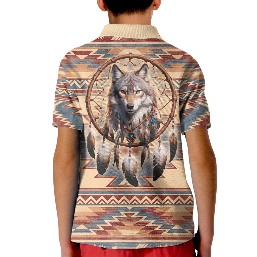 Indigenous Peoples Day Kid Polo Shirt Native American Dream Catcher Wolf Tribal-inspired - Wonder Print Shop