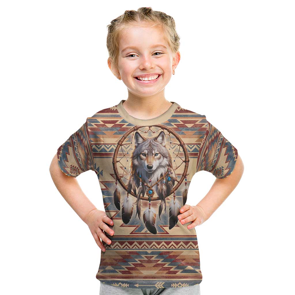 Indigenous Peoples Day Kid T Shirt Native American Dream Catcher Wolf Tribal-inspired - Wonder Print Shop
