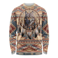 Indigenous Peoples Day Long Sleeve Shirt Native American Dream Catcher Wolf Tribal-inspired - Wonder Print Shop