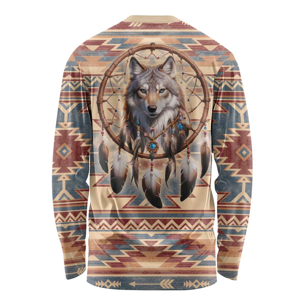 Indigenous Peoples Day Long Sleeve Shirt Native American Dream Catcher Wolf Tribal-inspired - Wonder Print Shop
