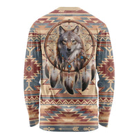 Indigenous Peoples Day Long Sleeve Shirt Native American Dream Catcher Wolf Tribal-inspired - Wonder Print Shop