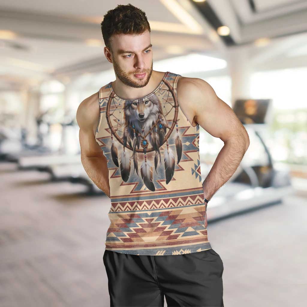 Indigenous Peoples Day Men Tank Top Native American Dream Catcher Wolf Tribal-inspired - Wonder Print Shop
