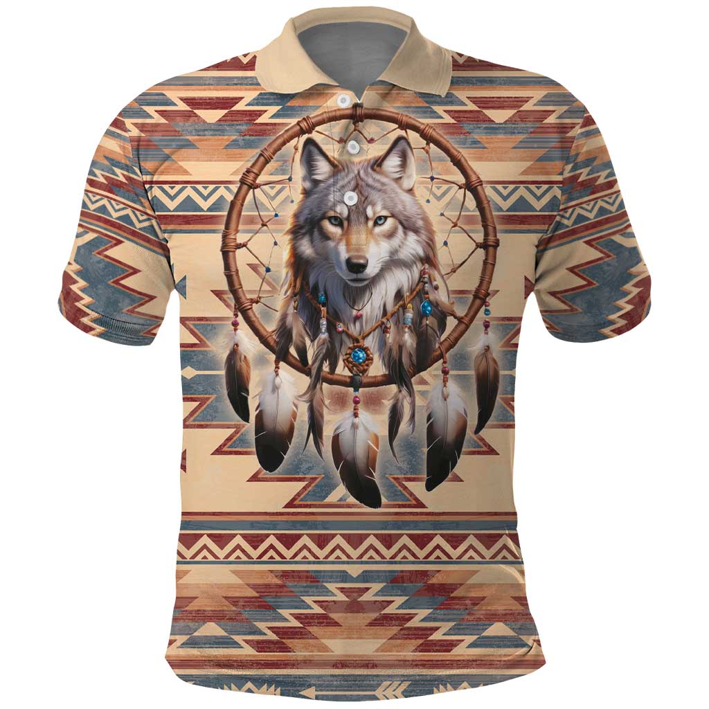 Indigenous Peoples Day Polo Shirt Native American Dream Catcher Wolf Tribal-inspired - Wonder Print Shop
