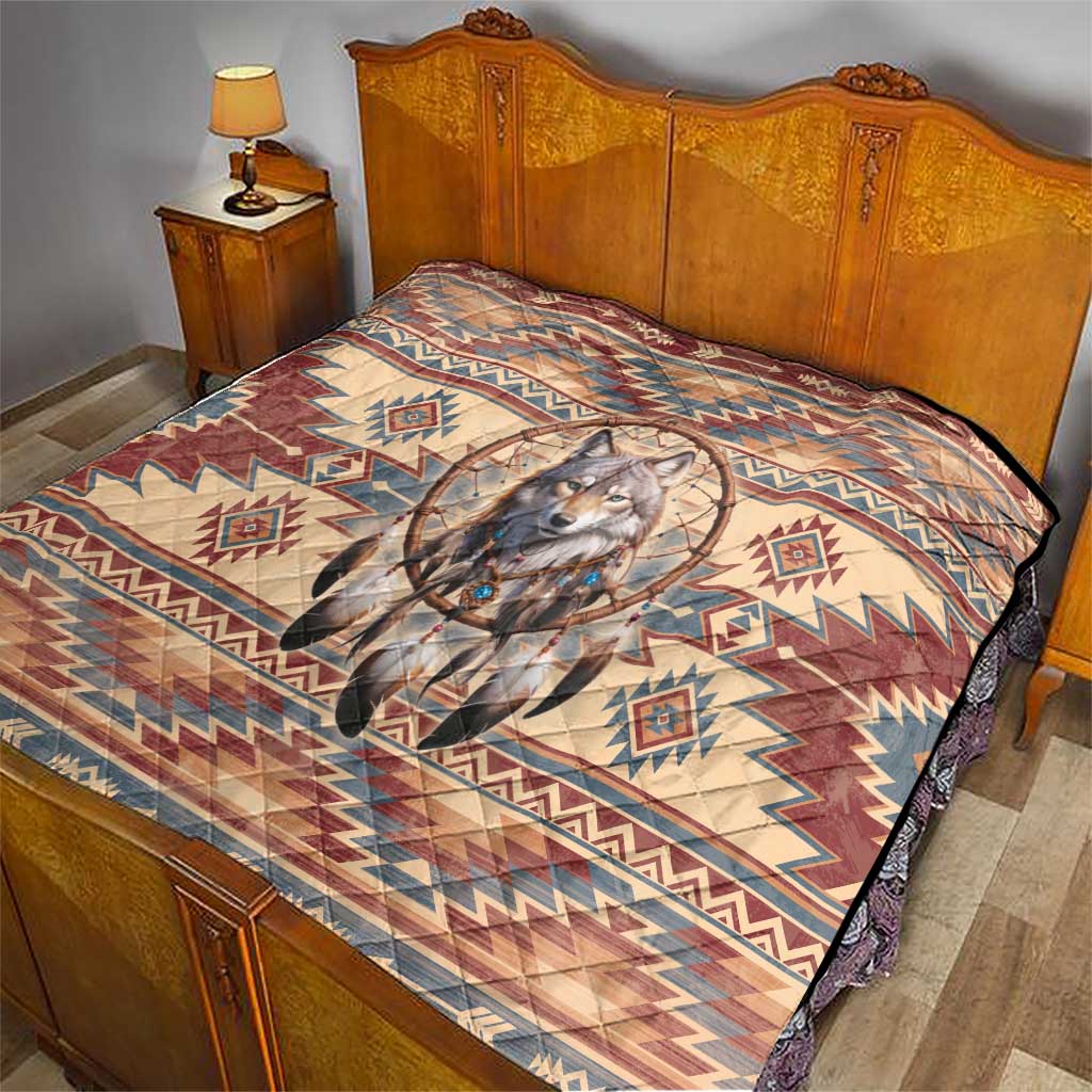Indigenous Peoples Day Quilt Native American Dream Catcher Wolf Tribal-inspired - Wonder Print Shop