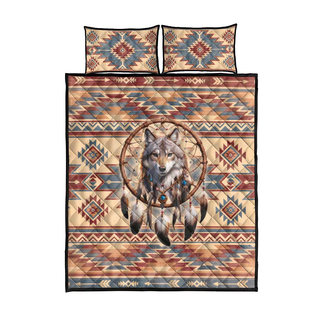 Indigenous Peoples Day Quilt Bed Set Native American Dream Catcher Wolf Tribal-inspired - Wonder Print Shop