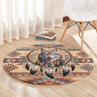 Indigenous Peoples Day Round Carpet Native American Dream Catcher Wolf Tribal-inspired - Wonder Print Shop