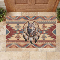 Indigenous Peoples Day Rubber Doormat Native American Dream Catcher Wolf Tribal-inspired - Wonder Print Shop