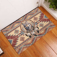 Indigenous Peoples Day Rubber Doormat Native American Dream Catcher Wolf Tribal-inspired - Wonder Print Shop