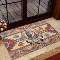 Indigenous Peoples Day Rubber Doormat Native American Dream Catcher Wolf Tribal-inspired - Wonder Print Shop