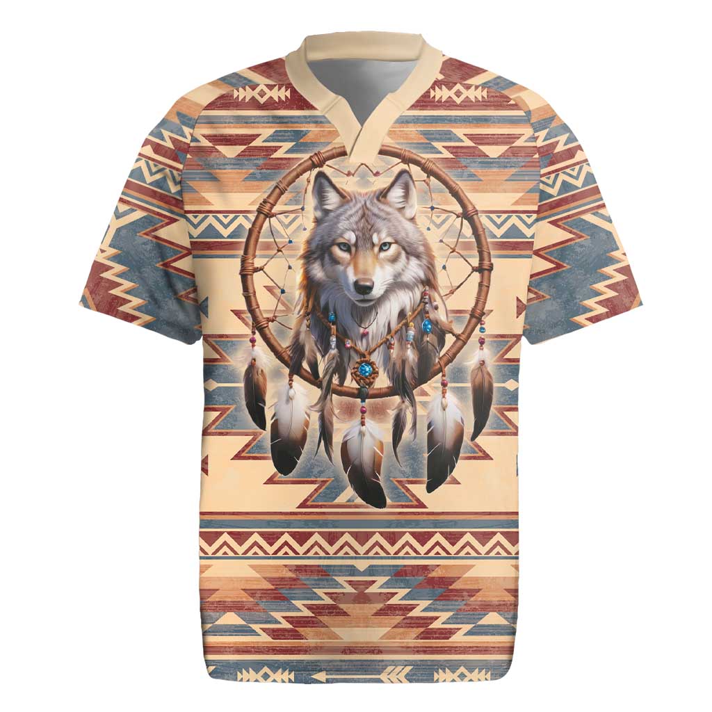 Indigenous Peoples Day Rugby Jersey Native American Dream Catcher Wolf Tribal-inspired - Wonder Print Shop