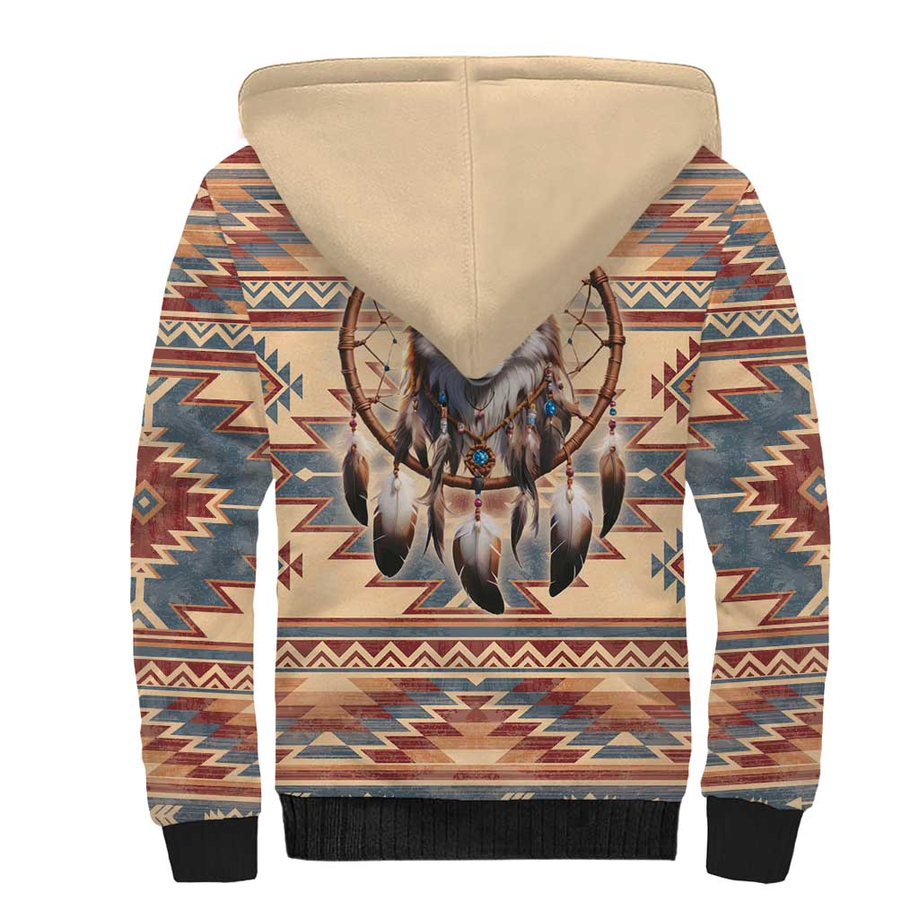 Indigenous Peoples Day Sherpa Hoodie Native American Dream Catcher Wolf Tribal-inspired - Wonder Print Shop