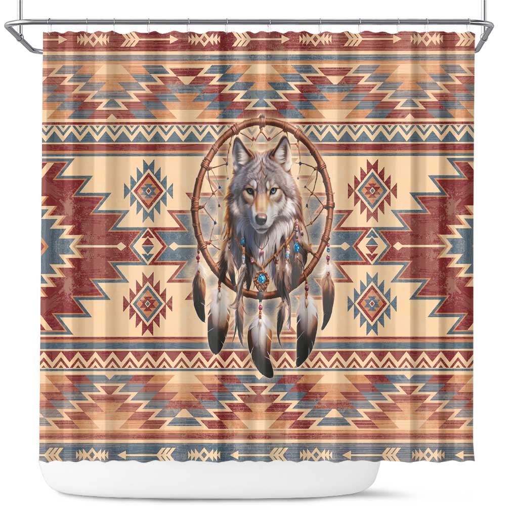 Indigenous Peoples Day Shower Curtain Native American Dream Catcher Wolf Tribal-inspired - Wonder Print Shop