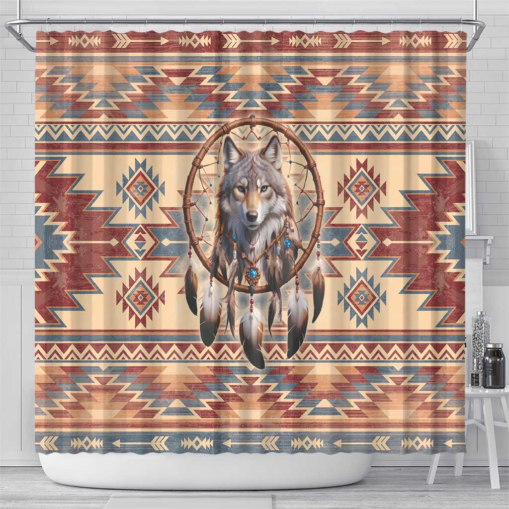 Indigenous Peoples Day Shower Curtain Native American Dream Catcher Wolf Tribal-inspired - Wonder Print Shop