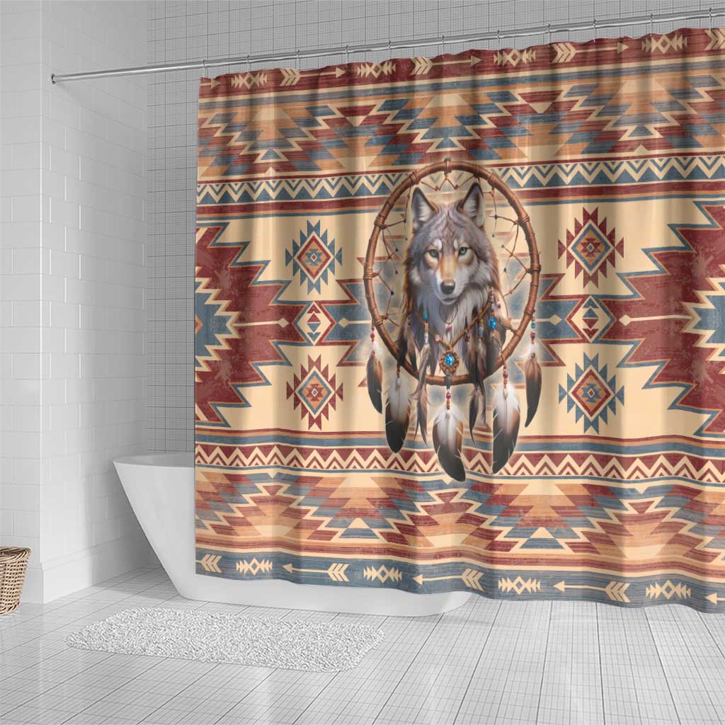 Indigenous Peoples Day Shower Curtain Native American Dream Catcher Wolf Tribal-inspired - Wonder Print Shop