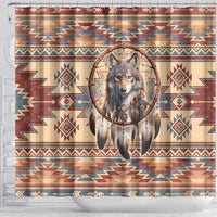 Indigenous Peoples Day Shower Curtain Native American Dream Catcher Wolf Tribal-inspired - Wonder Print Shop