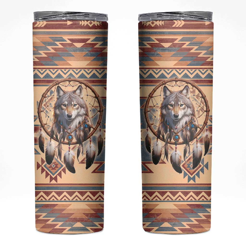 Indigenous Peoples Day Skinny Tumbler Native American Dream Catcher Wolf Tribal-inspired - Wonder Print Shop