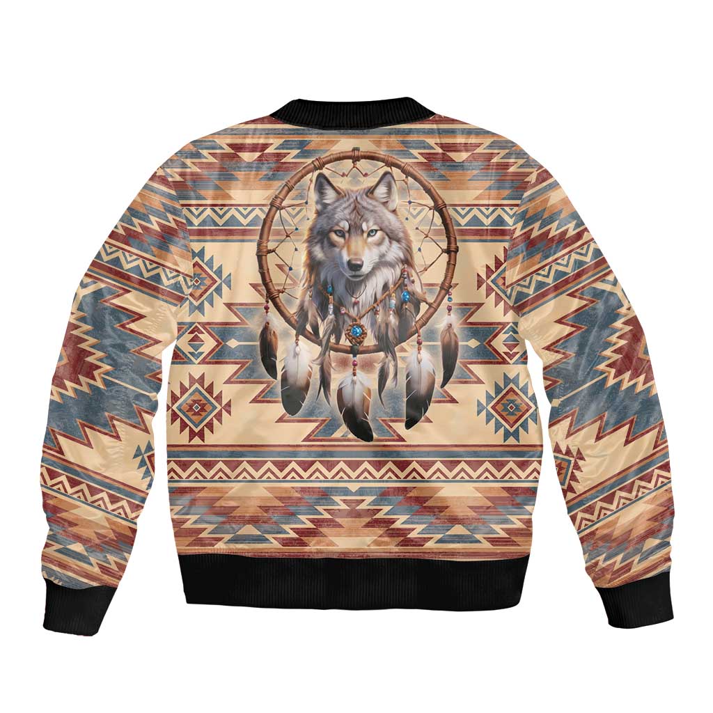Indigenous Peoples Day Sleeve Zip Bomber Jacket Native American Dream Catcher Wolf Tribal-inspired - Wonder Print Shop