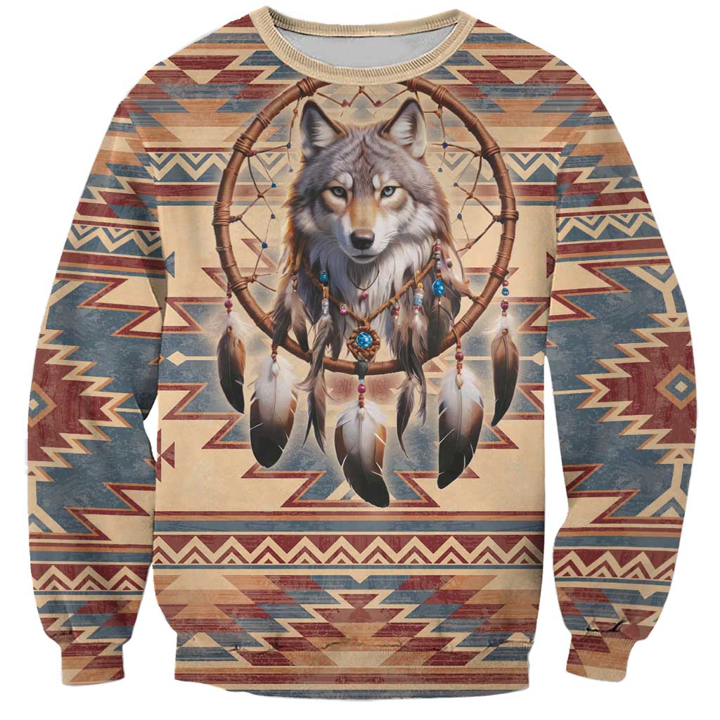 Indigenous Peoples Day Sweatshirt Native American Dream Catcher Wolf Tribal-inspired - Wonder Print Shop