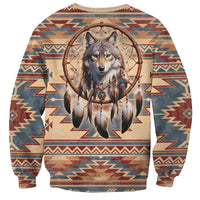Indigenous Peoples Day Sweatshirt Native American Dream Catcher Wolf Tribal-inspired - Wonder Print Shop