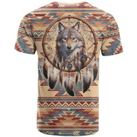Indigenous Peoples Day T Shirt Native American Dream Catcher Wolf Tribal-inspired - Wonder Print Shop