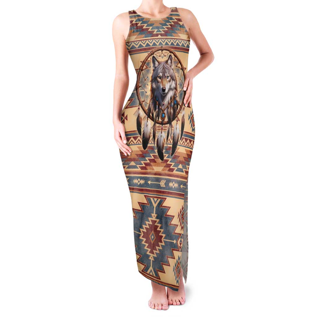 Indigenous Peoples Day Tank Maxi Dress Native American Dream Catcher Wolf Tribal-inspired - Wonder Print Shop