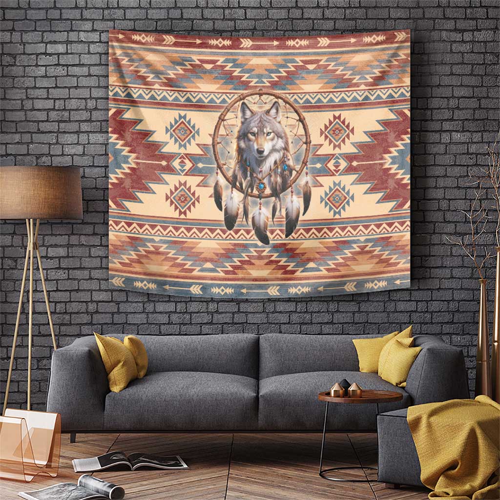 Indigenous Peoples Day Tapestry Native American Dream Catcher Wolf Tribal-inspired - Wonder Print Shop
