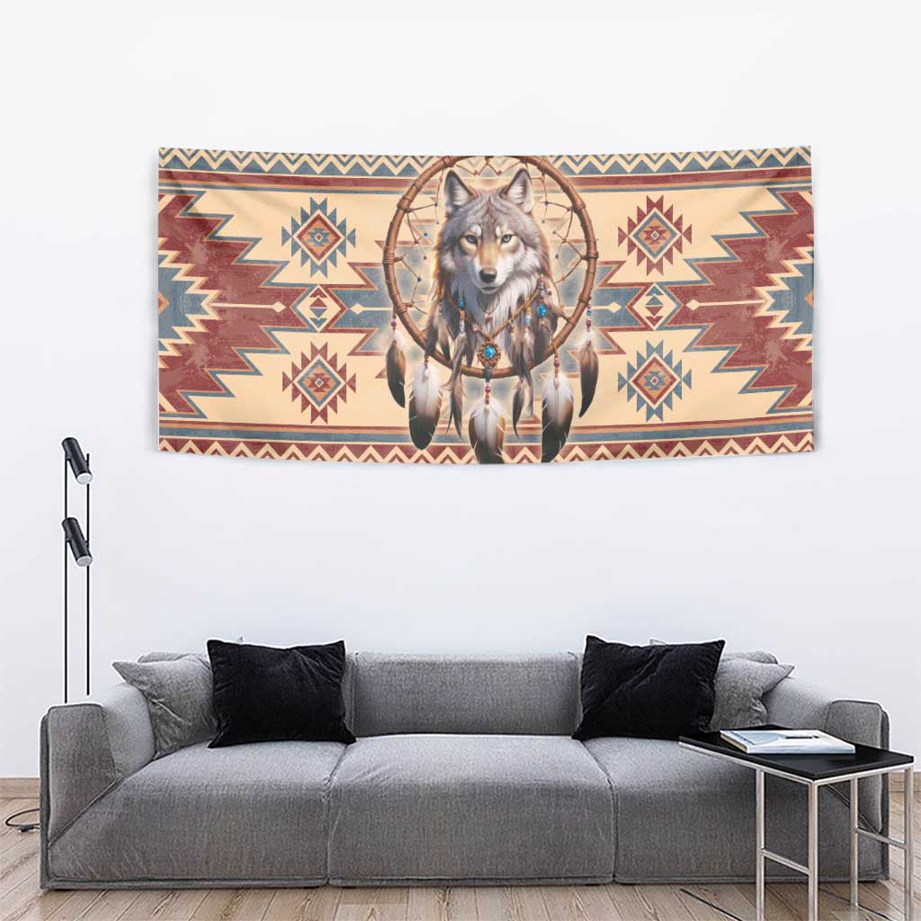 Indigenous Peoples Day Tapestry Native American Dream Catcher Wolf Tribal-inspired - Wonder Print Shop