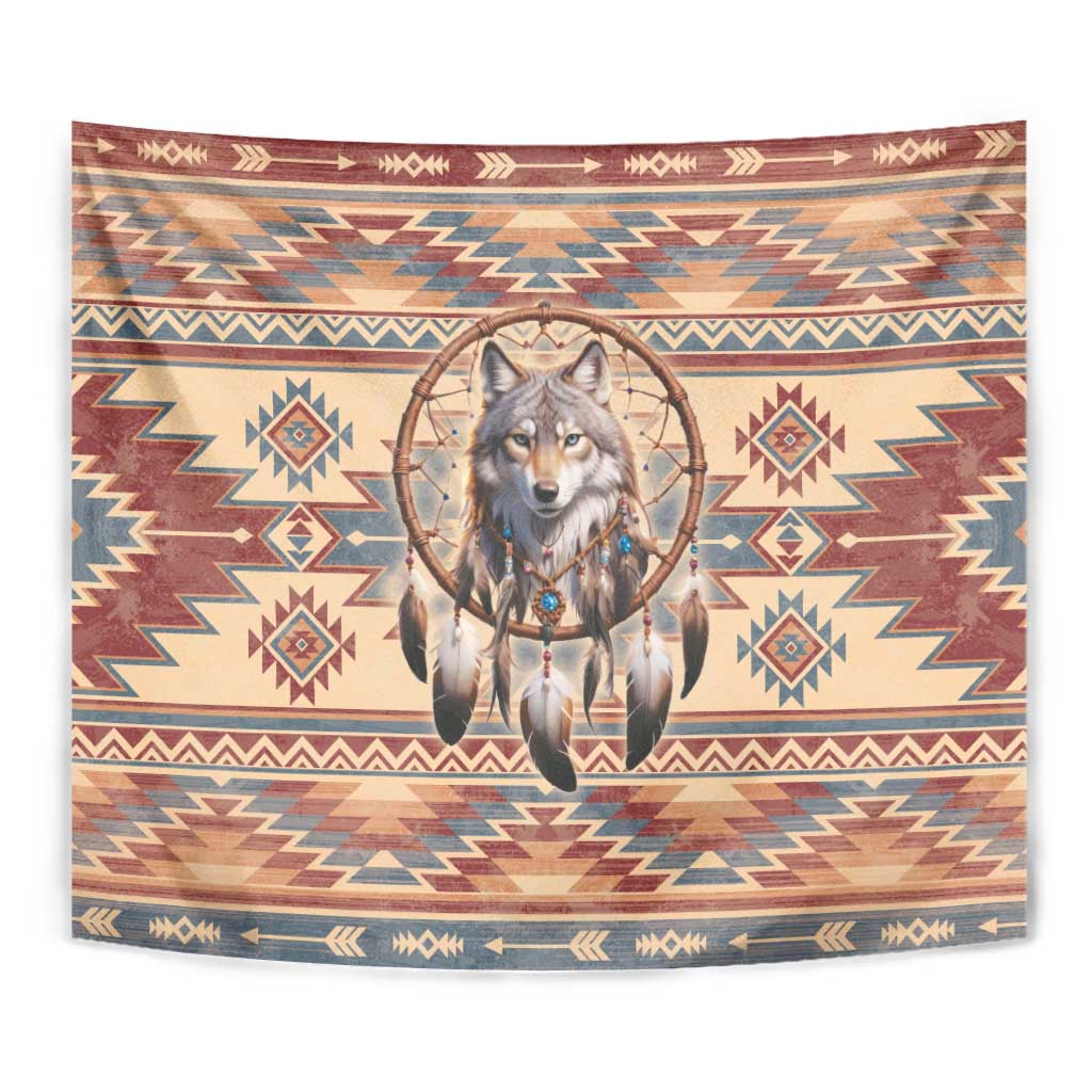 Indigenous Peoples Day Tapestry Native American Dream Catcher Wolf Tribal-inspired - Wonder Print Shop