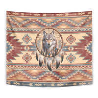 Indigenous Peoples Day Tapestry Native American Dream Catcher Wolf Tribal-inspired - Wonder Print Shop