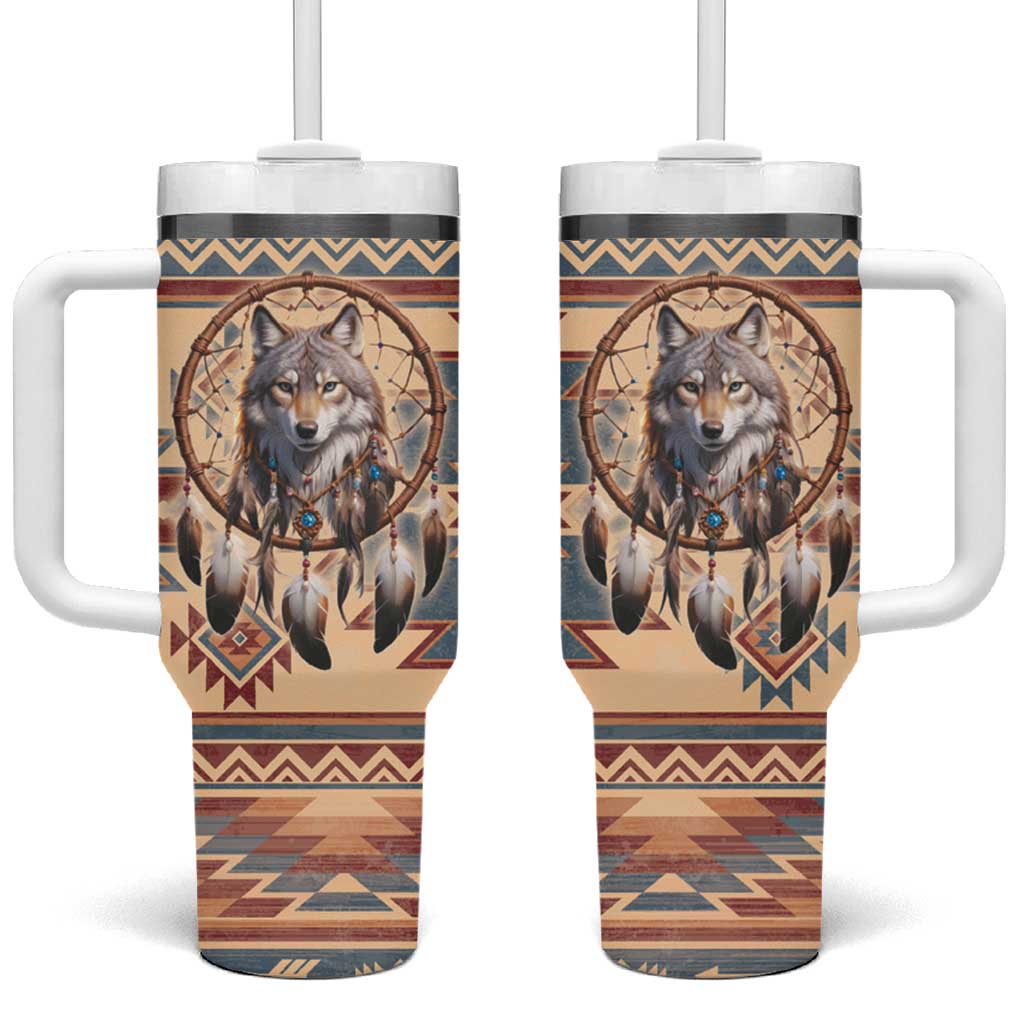 Indigenous Peoples Day Tumbler With Handle Native American Dream Catcher Wolf Tribal-inspired - Wonder Print Shop