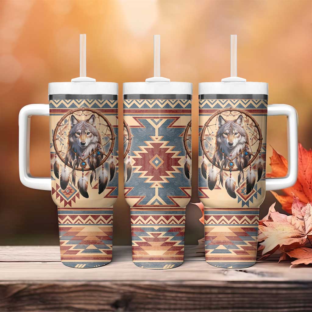 Indigenous Peoples Day Tumbler With Handle Native American Dream Catcher Wolf Tribal-inspired - Wonder Print Shop