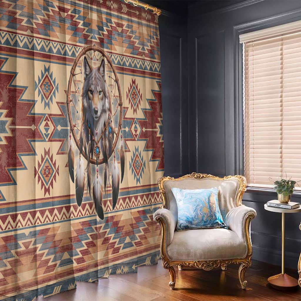 Indigenous Peoples Day Window Curtain Native American Dream Catcher Wolf Tribal-inspired - Wonder Print Shop