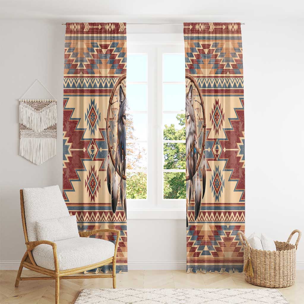Indigenous Peoples Day Window Curtain Native American Dream Catcher Wolf Tribal-inspired - Wonder Print Shop