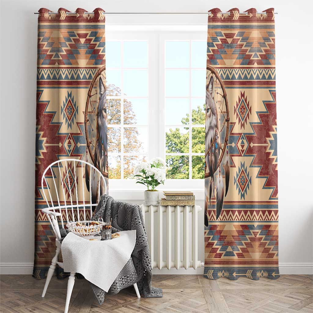 Indigenous Peoples Day Window Curtain Native American Dream Catcher Wolf Tribal-inspired - Wonder Print Shop
