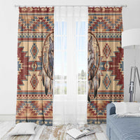 Indigenous Peoples Day Window Curtain Native American Dream Catcher Wolf Tribal-inspired - Wonder Print Shop