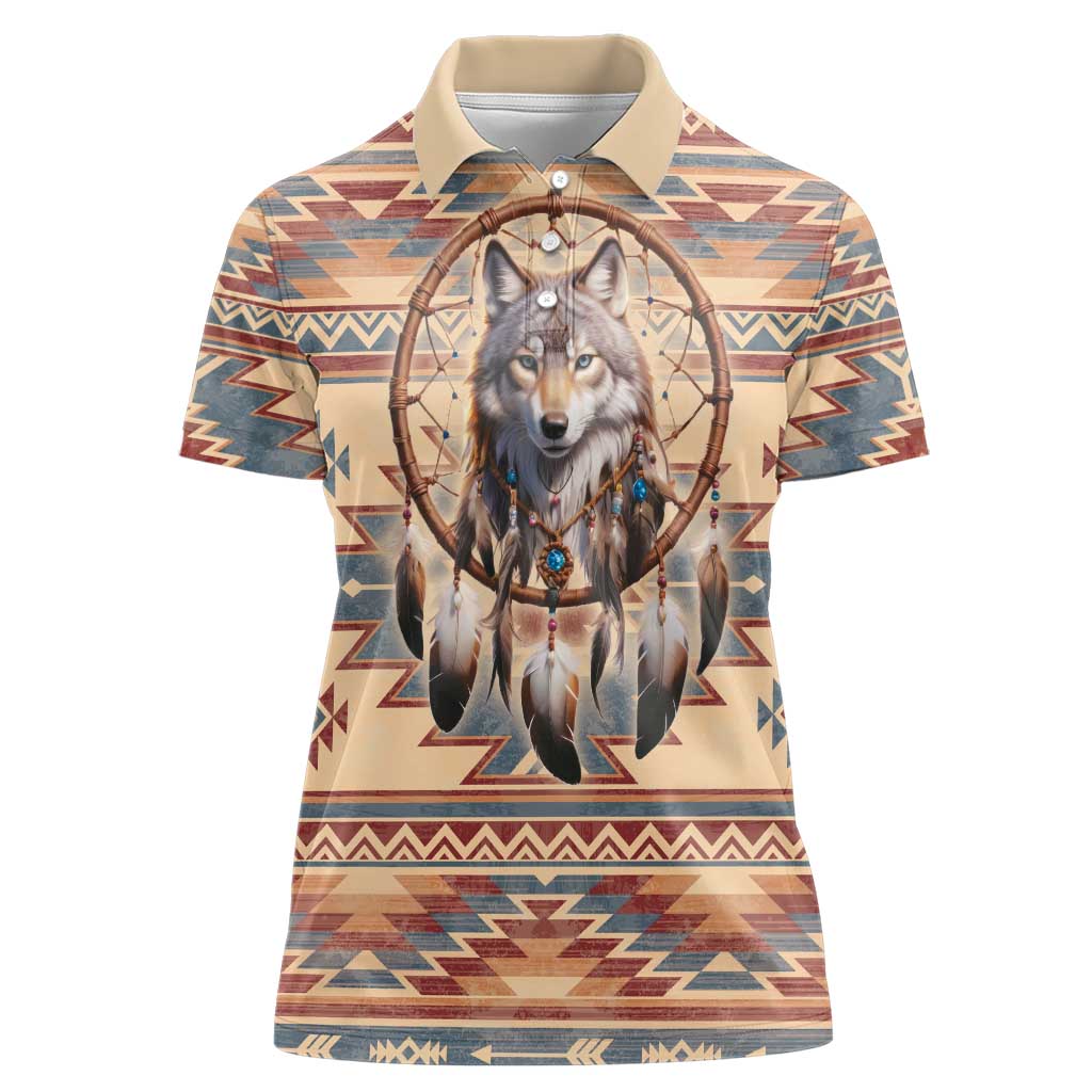 Indigenous Peoples Day Women Polo Shirt Native American Dream Catcher Wolf Tribal-inspired - Wonder Print Shop