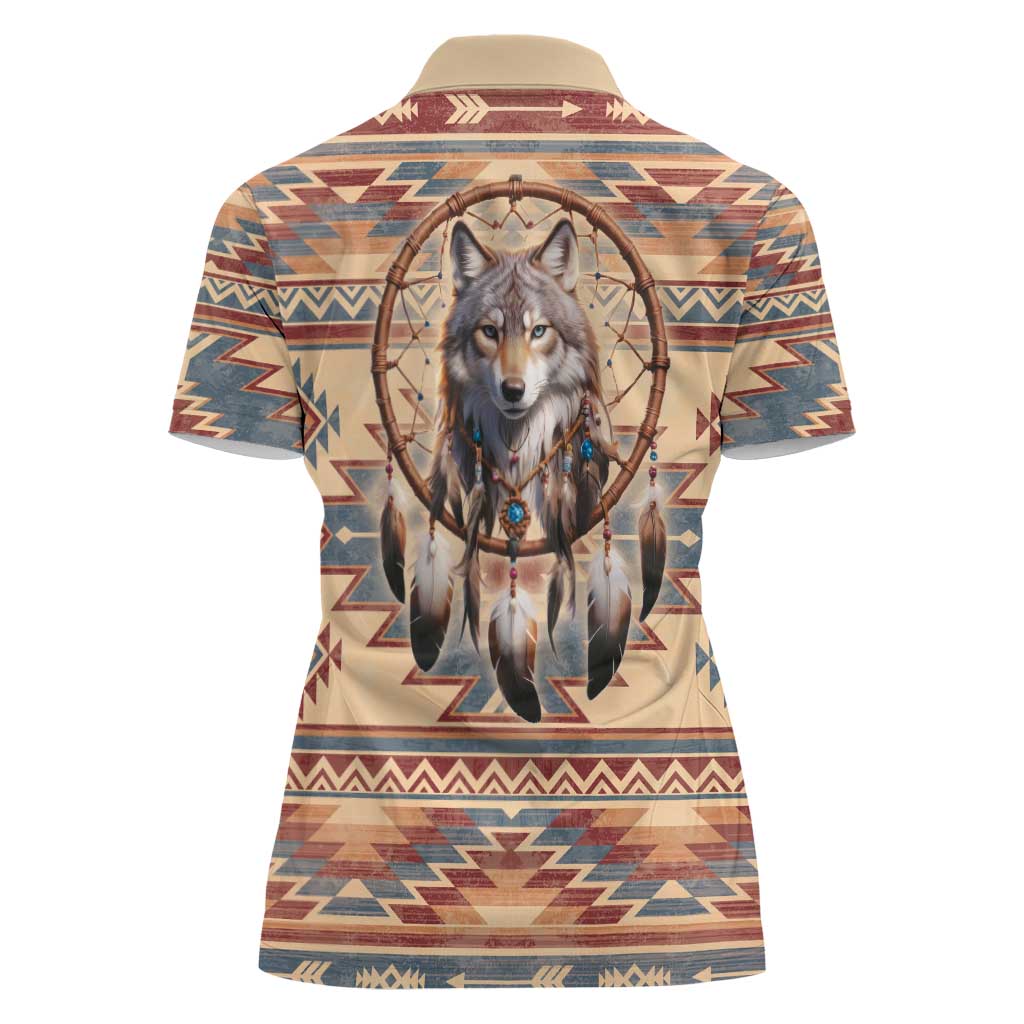 Indigenous Peoples Day Women Polo Shirt Native American Dream Catcher Wolf Tribal-inspired - Wonder Print Shop