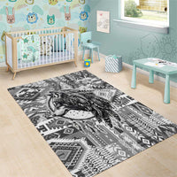 Indigenous Peoples Day Area Rug Native American Wolf with Dreamcatcher - Wonder Print Shop