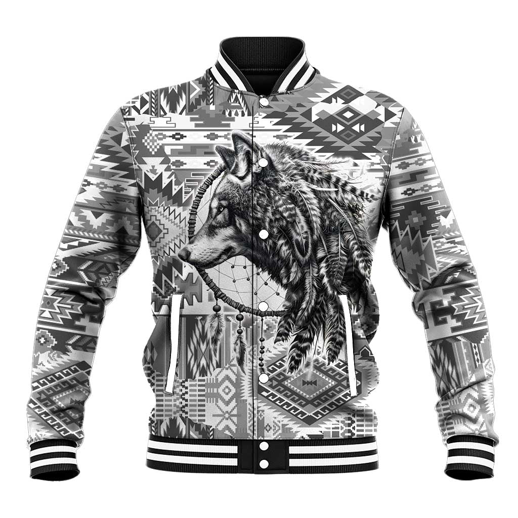 Indigenous Peoples Day Baseball Jacket Native American Wolf with Dreamcatcher - Wonder Print Shop