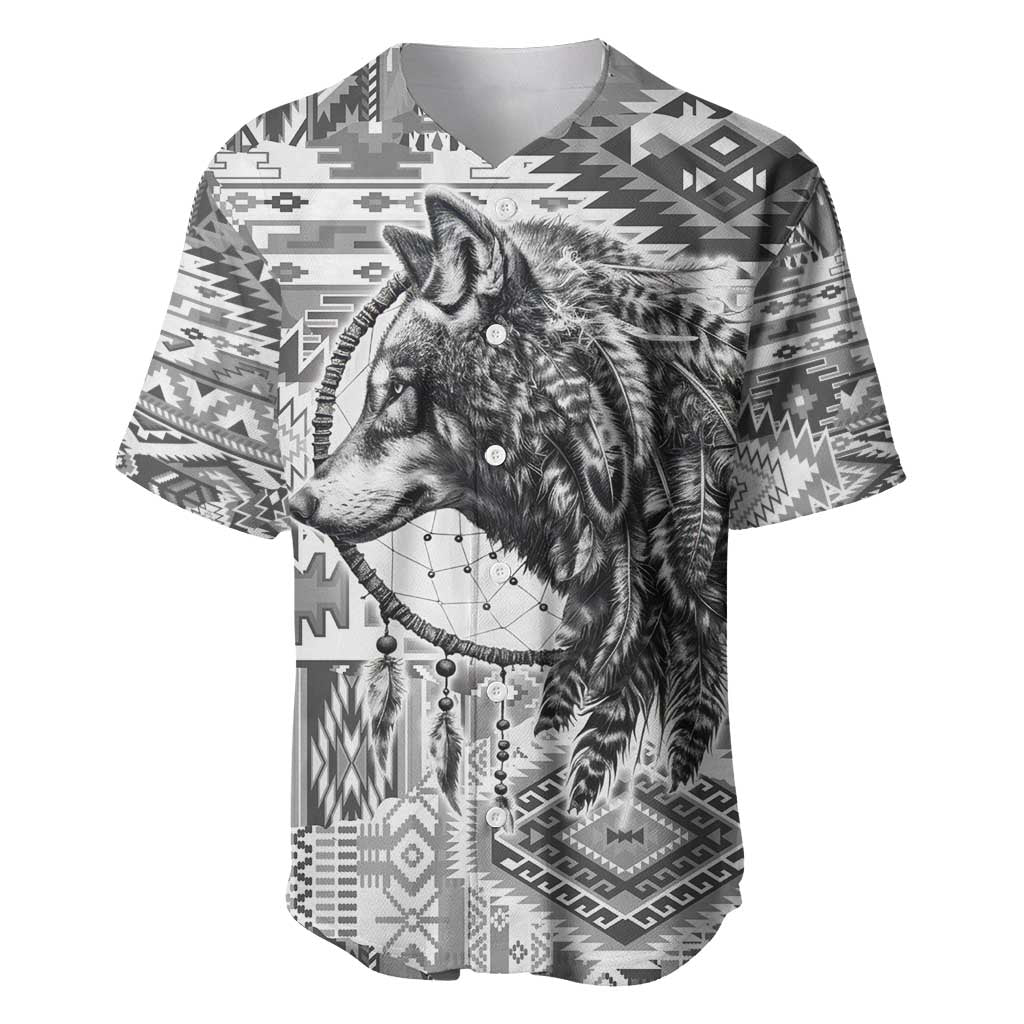 Indigenous Peoples Day Baseball Jersey Native American Wolf with Dreamcatcher - Wonder Print Shop