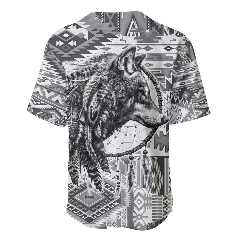 Indigenous Peoples Day Baseball Jersey Native American Wolf with Dreamcatcher - Wonder Print Shop