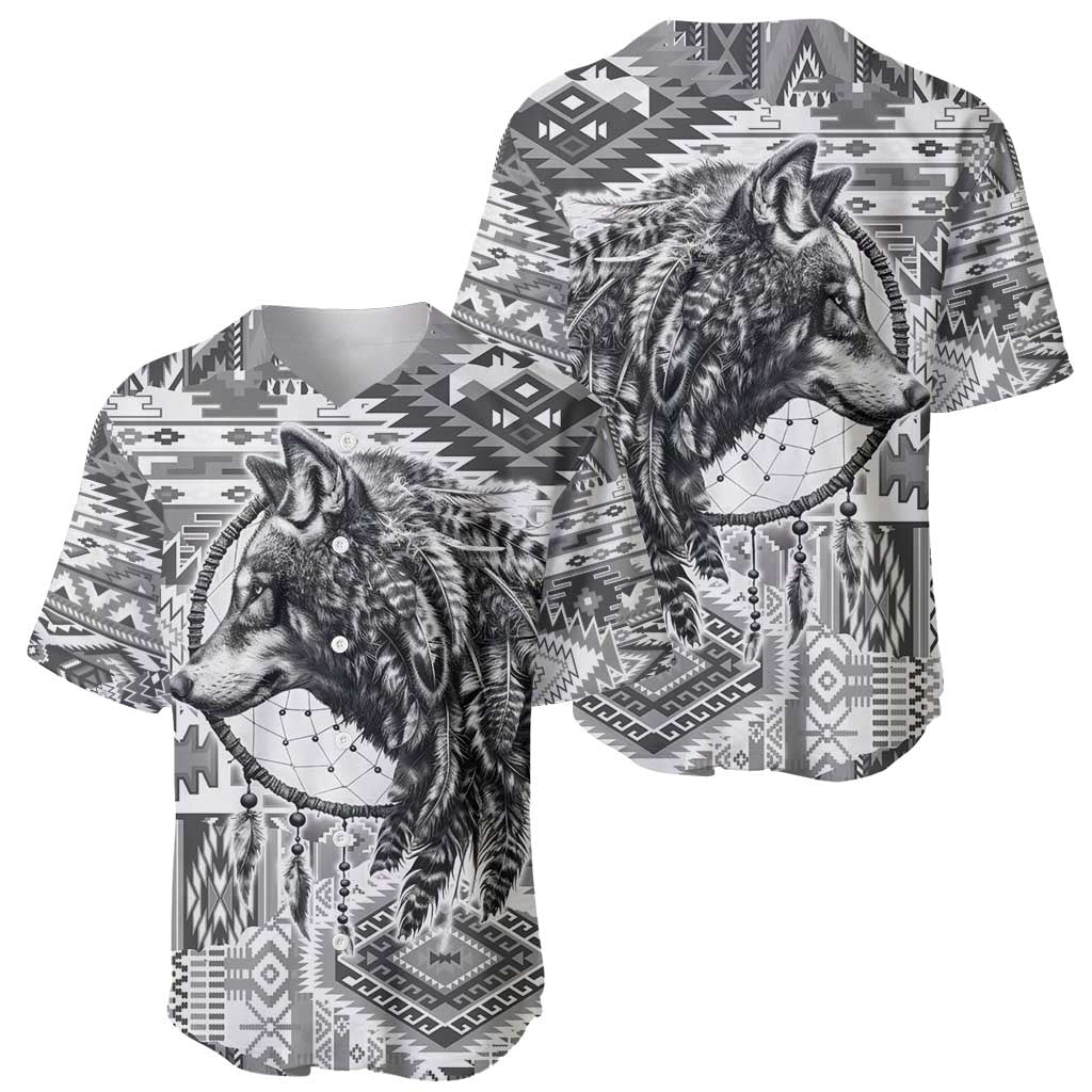 Indigenous Peoples Day Baseball Jersey Native American Wolf with Dreamcatcher - Wonder Print Shop