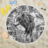 Indigenous Peoples Day Beach Blanket Native American Wolf with Dreamcatcher - Wonder Print Shop