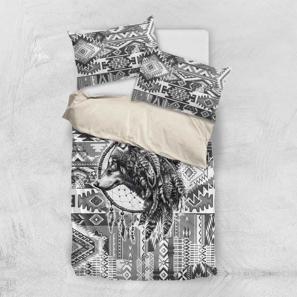 Indigenous Peoples Day Bedding Set Native American Wolf with Dreamcatcher - Wonder Print Shop