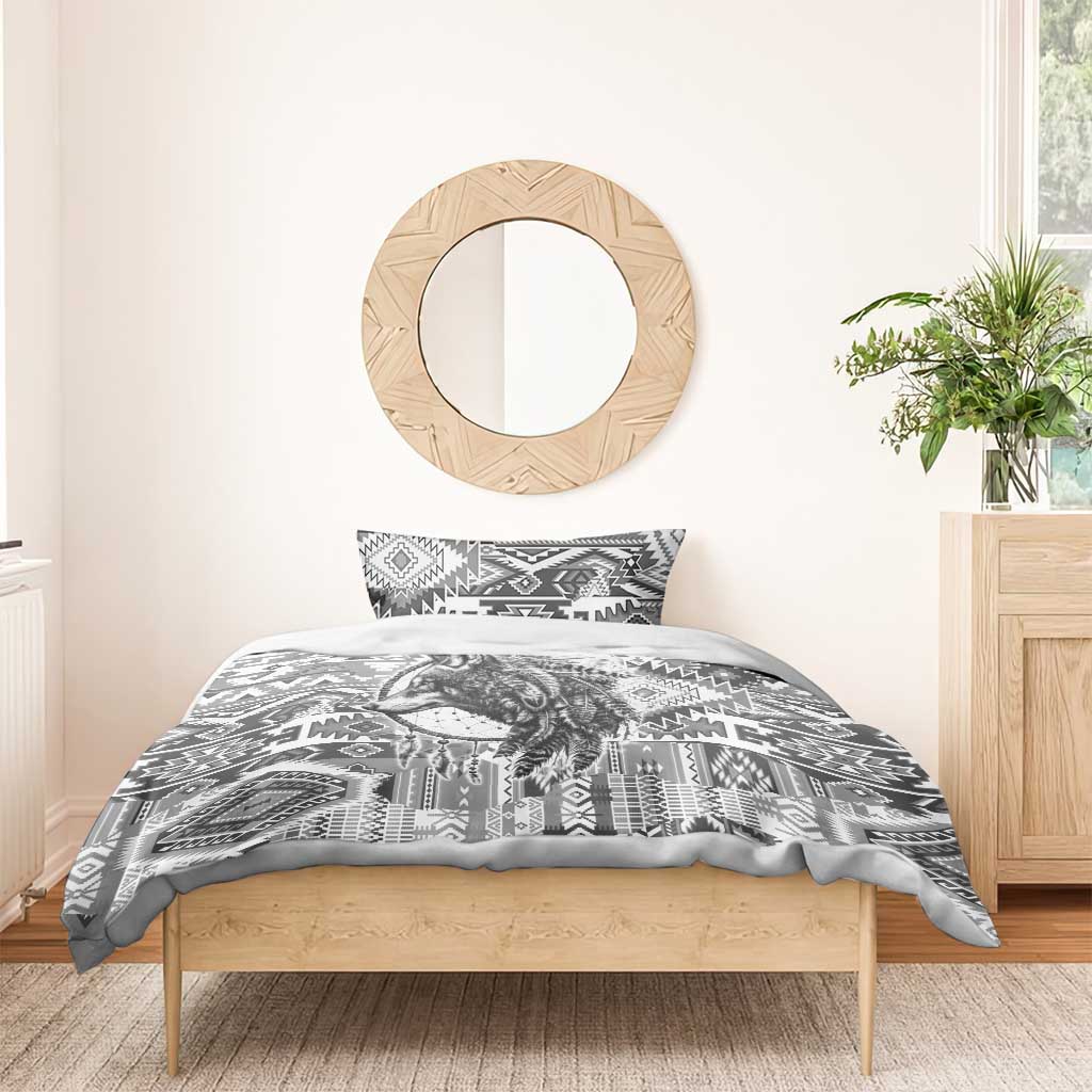 Indigenous Peoples Day Bedding Set Native American Wolf with Dreamcatcher - Wonder Print Shop