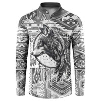 Indigenous Peoples Day Button Sweatshirt Native American Wolf with Dreamcatcher - Wonder Print Shop