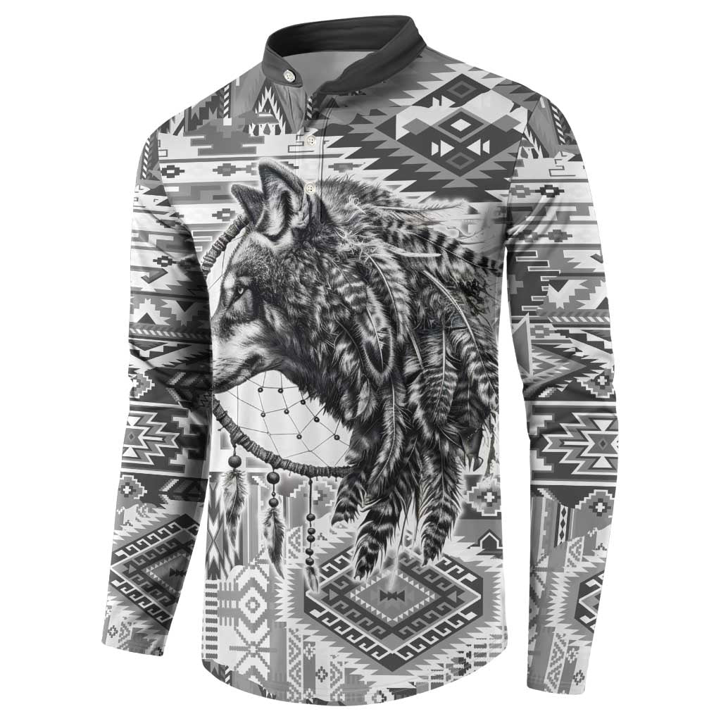 Indigenous Peoples Day Button Sweatshirt Native American Wolf with Dreamcatcher - Wonder Print Shop