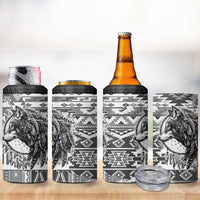 Indigenous Peoples Day 4 in 1 Can Cooler Tumbler Native American Wolf with Dreamcatcher - Wonder Print Shop