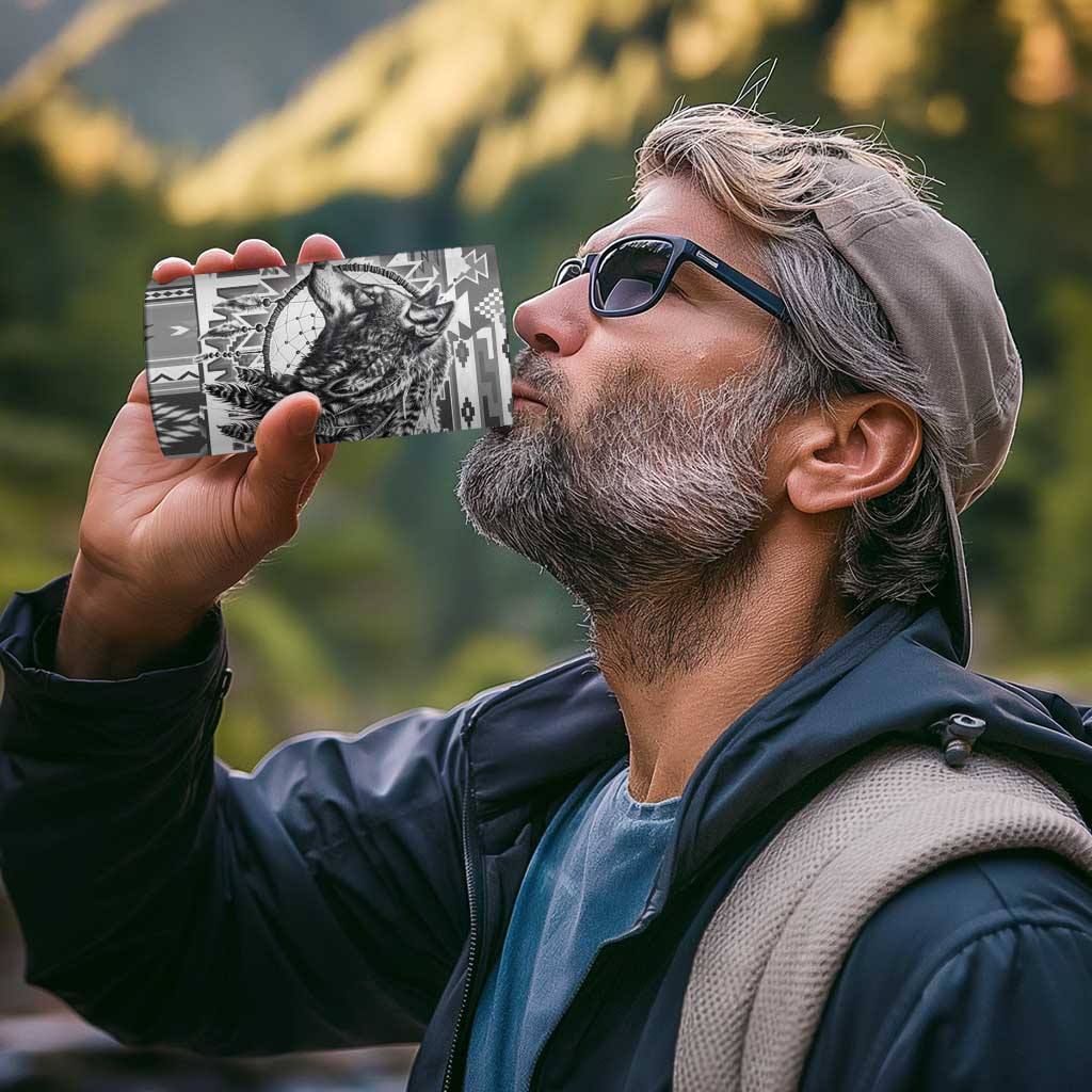 Indigenous Peoples Day 4 in 1 Can Cooler Tumbler Native American Wolf with Dreamcatcher - Wonder Print Shop