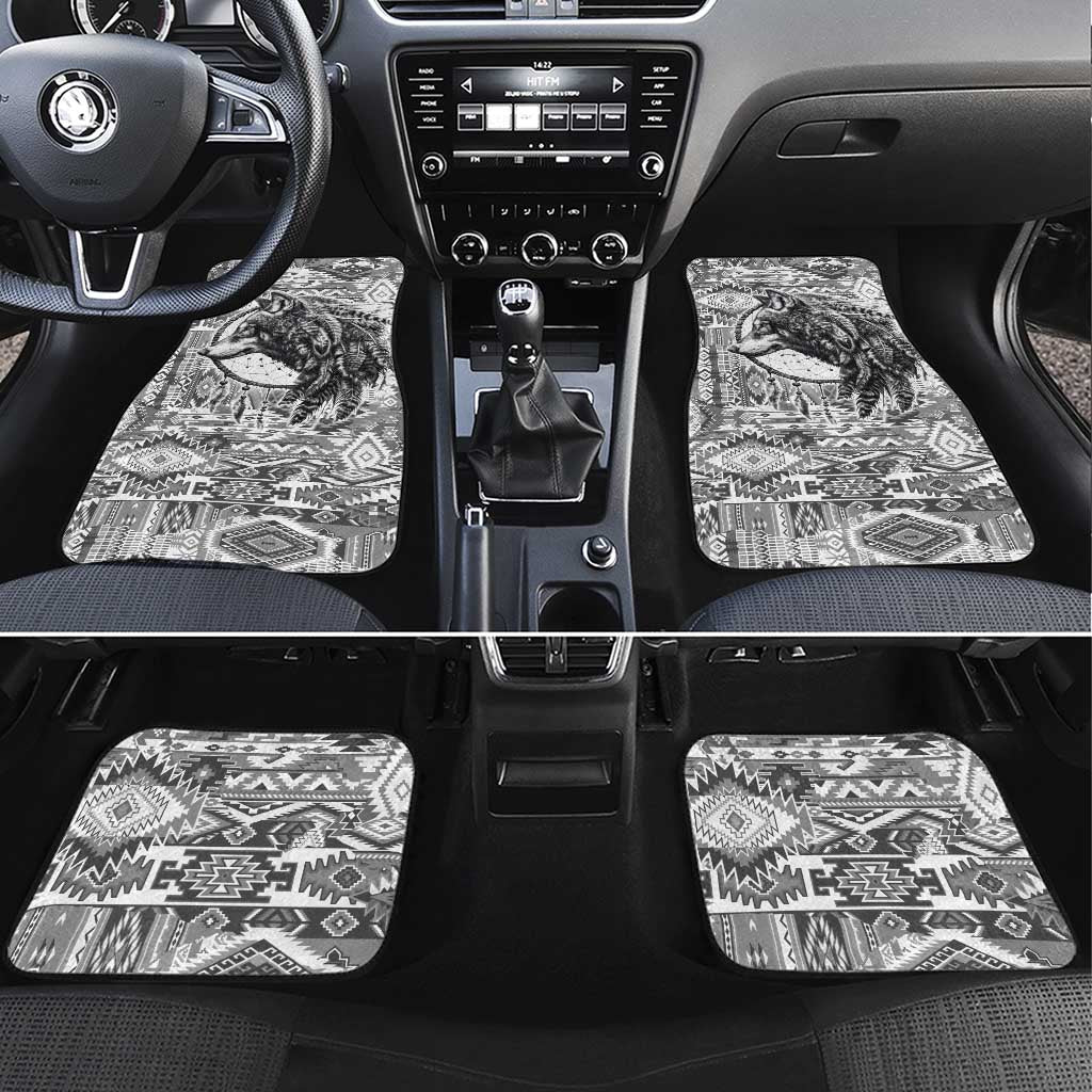 Indigenous Peoples Day Car Mats Native American Wolf with Dreamcatcher - Wonder Print Shop